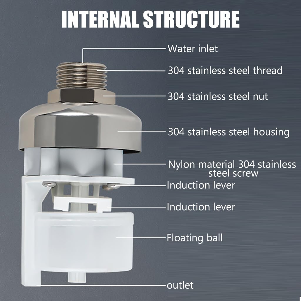 HASTHIP Float Valve for Water Tank, 1/2 HASTHIP Float Valve for Water Tank, 1/2
